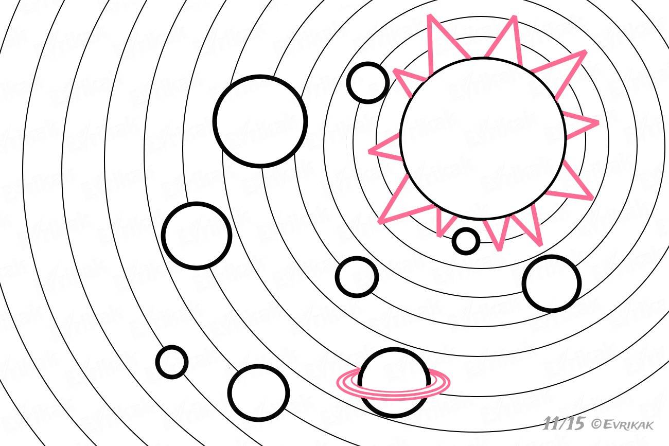 Рисунок солнечной системы распечатать