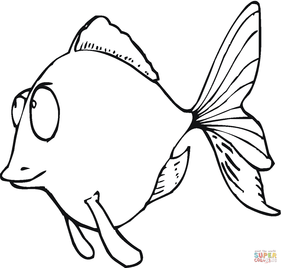 Рыба контурный рисунок