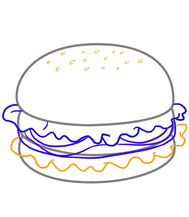 Рисуем гамбургер — этап 06