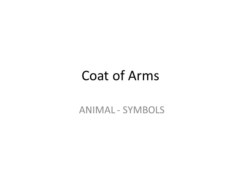 Coat of Arms ANIMAL - SYMBOLS