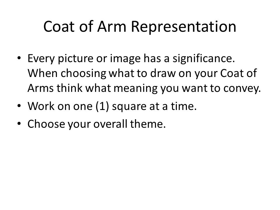 Coat of Arm Representation Every picture or image has a significance.