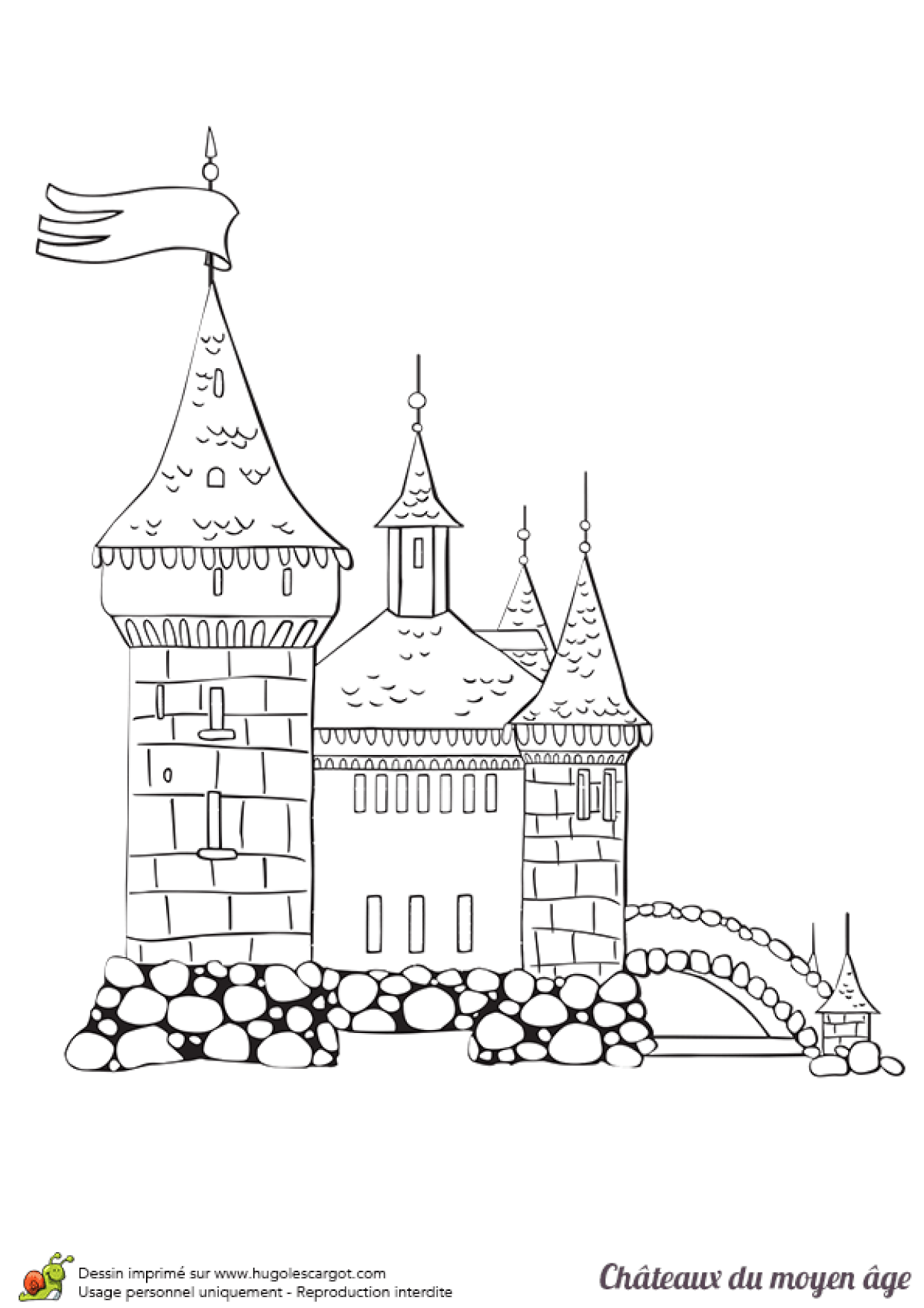 Рыцарский замок. Раскраска