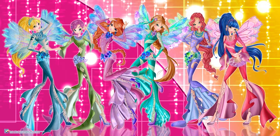 2 сезон World of Winx: блестящие комбинезоны с длинными рукавами и расклешённым низом 2 сезон World of Winx: блестящие комбинезоны с длинными рукавами и расклешённым низом