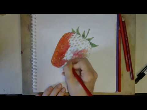 Как нарисовать клубнику и раскрасить