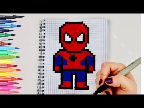 Как Нарисовать 🖍 Человека-Паука По Клеточкам ❤️ How To Draw Spider-Man Pixel art