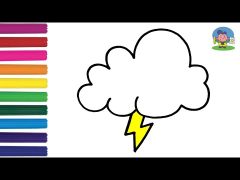 Как нарисовать ГРОЗУ МОЛНИЮ / Раскраска ГРОЗА / рисование для детей / How To Draw A Lightning Bolt