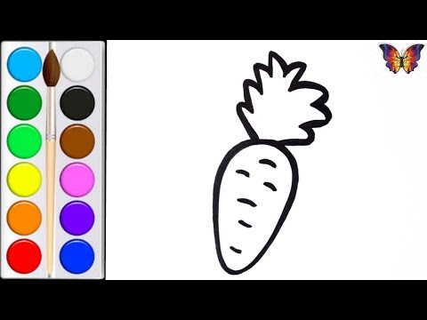 Как нарисовать МОРКОВКУ / мультик раскраска МОРКОВКА  для детей / Раскраски малышам