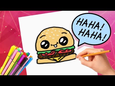КАК НАРИСОВАТЬ КАВАЙНЫЙ ГАМБУРГЕР/How to Draw a Cartoon Hamburger KAWAII
