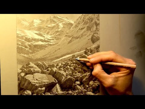 Drawing a Rocky Mountain Landscape - SKETCHENDEAVOUR #4