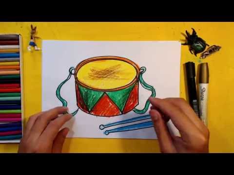 Как нарисовать БАРАБАН / Урок рисования для детей от 3 лет