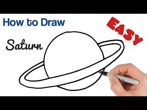 Как рисовать Сатурн Планета Супер Легкий шаг за шагом 