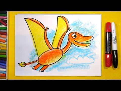 Как нарисовать Динозавра (ПТЕРОЗАВРА) 