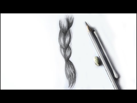Как нарисовать КОСИЧКУ.  Простой способ рисования волос 