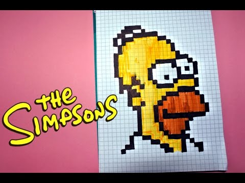 Рисуем по клеточкам- ГОМЕР СИМПСОН (THE SIMPSONS)!