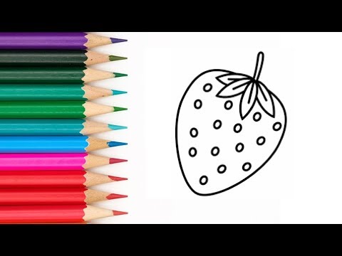 Как нарисовать КЛУБНИКУ / мультик раскраска КЛУБНИКА для детей