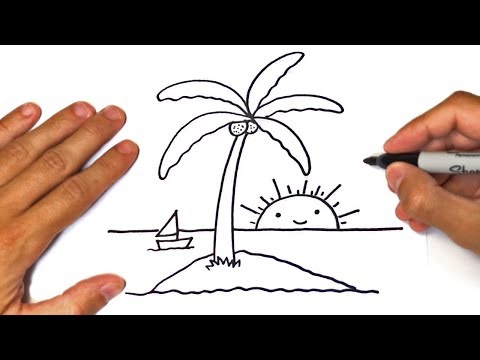 How to draw a Island for kids 