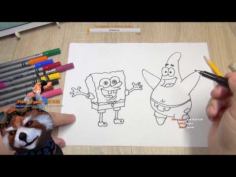 Как нарисовать Спанч боба и Патрика