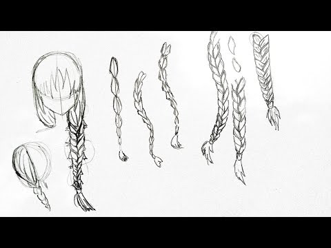 как нарисовать косичку из волос