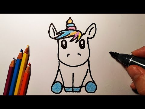 Как нарисовать МИЛОГО ЕДИНОРОГА целиком /unicorn, cute drawings / рисунки для детей
