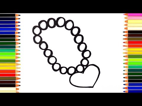 Как нарисовать украшение / мультик раскраска ожерелье для детей / учим цвета
