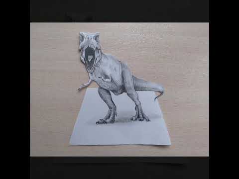 3D.How to draw a dinosaur. Terenosaurus/Как нарисовать Динозавра.ТЕРЕНОЗАВР. ТИРЕКС