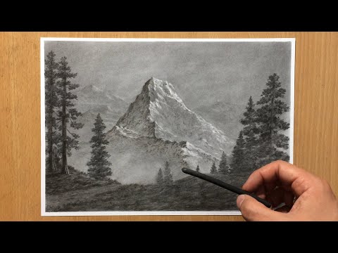 How to Draw a Mountain in Charcoal
