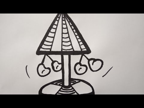 Рисуем карусель/Cómo dibujar un columpio Как нарисовать милые рисунки
