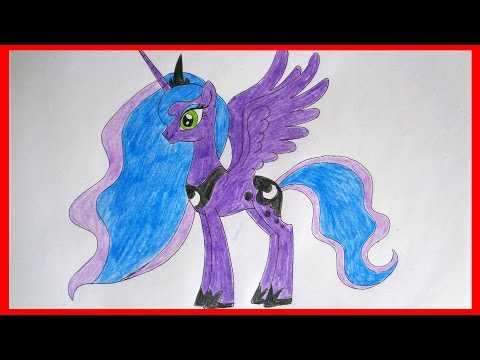 How to draw Princess Luna my little pony, Как нарисовать пони Принцесса Луна, дружба это чудо