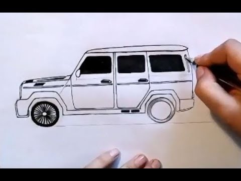 Как нарисовать гелендваген, Mercedes Benz G класс