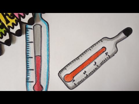 Рисуем градусник/How to draw a thermometer \  Drawings for children Как нарисовать милые рисунки
