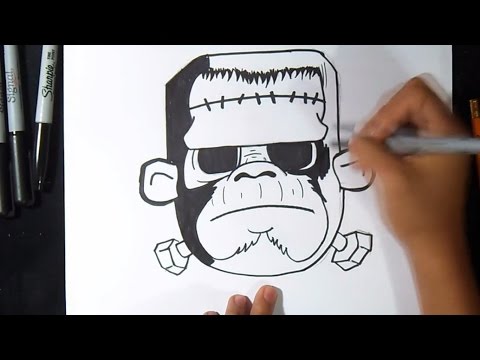 как рисовать Граффити гориллы