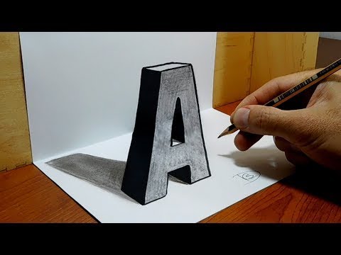 Как Нарисовать 3D рисунок // Очень простой рисунок для новичков...буква 