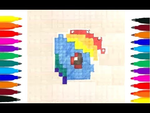 Как нарисовать пиксельную ГОЛОВУ ПОНИ по клеточкам?