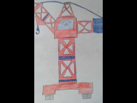 Рисуем подъемный кран - Draw a crane - 画一起重机