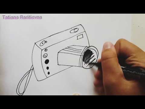 Рисование камеры// Как нарисовать фотоаппарат??// Татьяна Раритьевна