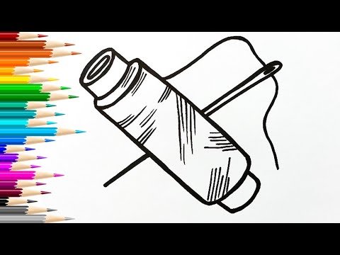 Как нарисовать НИТКИ С ИГОЛКОЙ / Мультик раскраска НИТКИ И ИГОЛКА / Нарисуй Ка