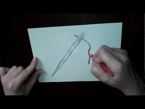 Рисуем иголку с ниткой Как нарисовать милые рисунки