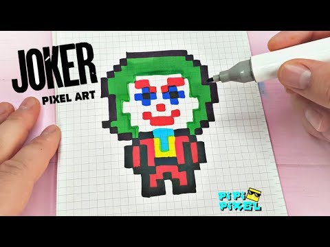 ДЖОКЕР - PIXEL ART - РИСУНКИ ПО КЛЕТОЧКАМ  DJOKER