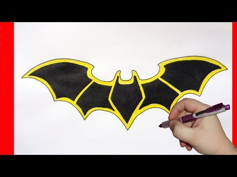 How to draw Batman Logo, Как нарисовать знак Бэтмена