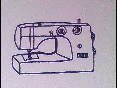 Как нарисовать швейную машинку - How to draw a sewing machine -如何画缝纫机