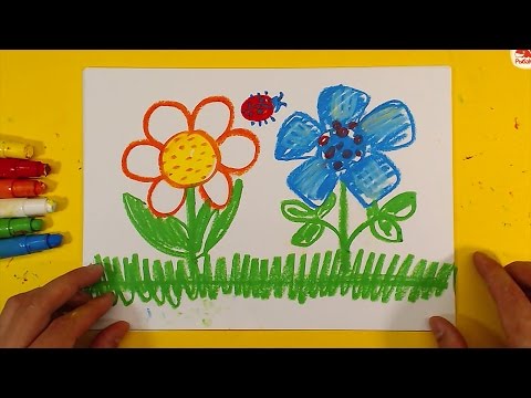 Как нарисовать ЦВЕТЫ / Урок рисования для детей от 3 лет