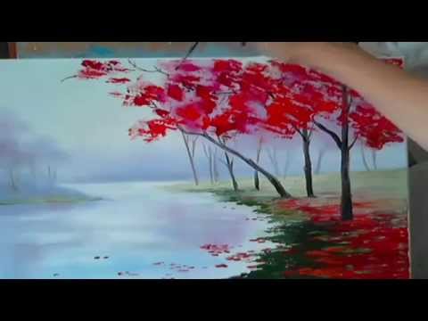 Урок рисования для начинающих - Как нарисовать осенний пейзаж