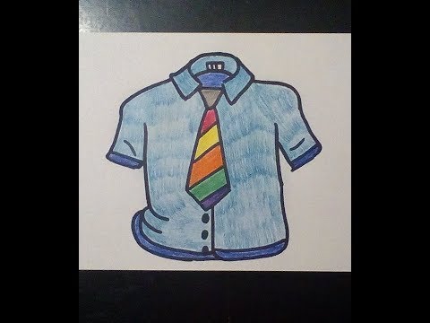 Как нарисовать рубашку и галстук   -  Como dibujar una camisa y corbata.