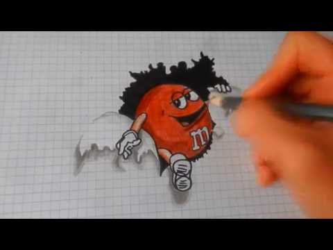 Как нарисовать 3D M&M