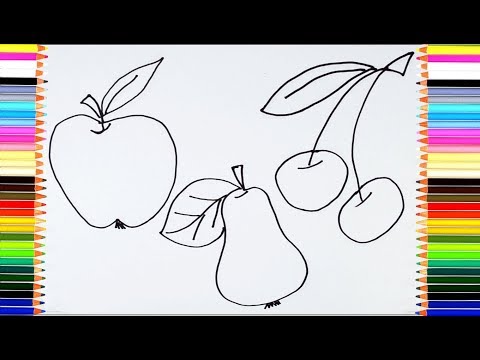 Рисуем и Раскрашиваем фрукты и ягоды / Рисовалки и раскраски для детей /  Раскраски малвшам