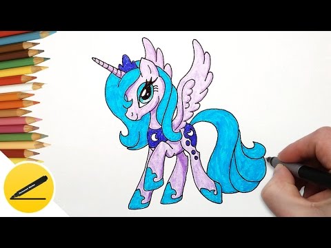Как Нарисовать Пони Принцессу Луну Аликорн - Рисуем Мой Маленький Пони