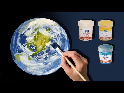 Как нарисовать планету Земля гуашью