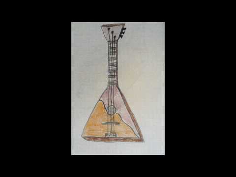 Рисуем балалайку  - Draw a balalaika - 画出一个三角琴 Как нарисовать милые рисунки