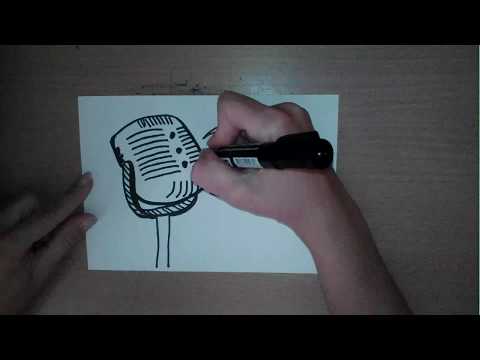 Как нарисовать микрофон - How to draw a microphone - 如何画一个麦克风 Как нарисовать милые рисунки