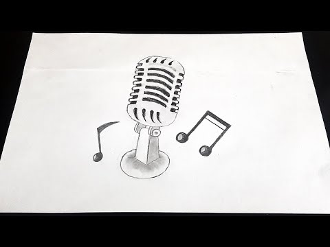 How to Draw Microphone Easy Pencil Drawing